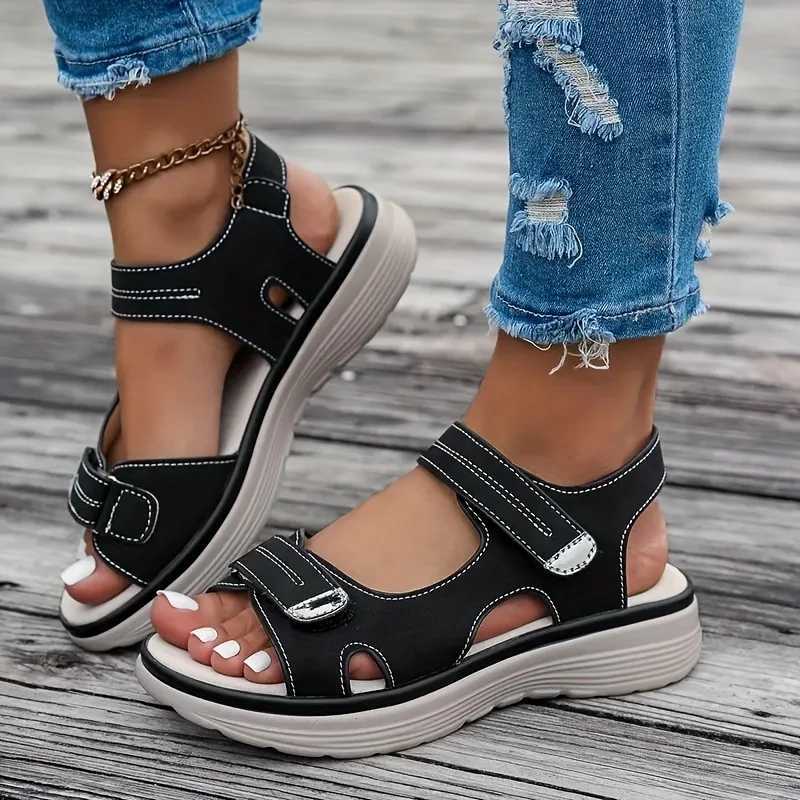 Summer Wedge Sandals for Women 2025 New Fashion Non Slip Beach Shoes Woman Lightweight Casual Platform Plus Size Sandals Women Z250617