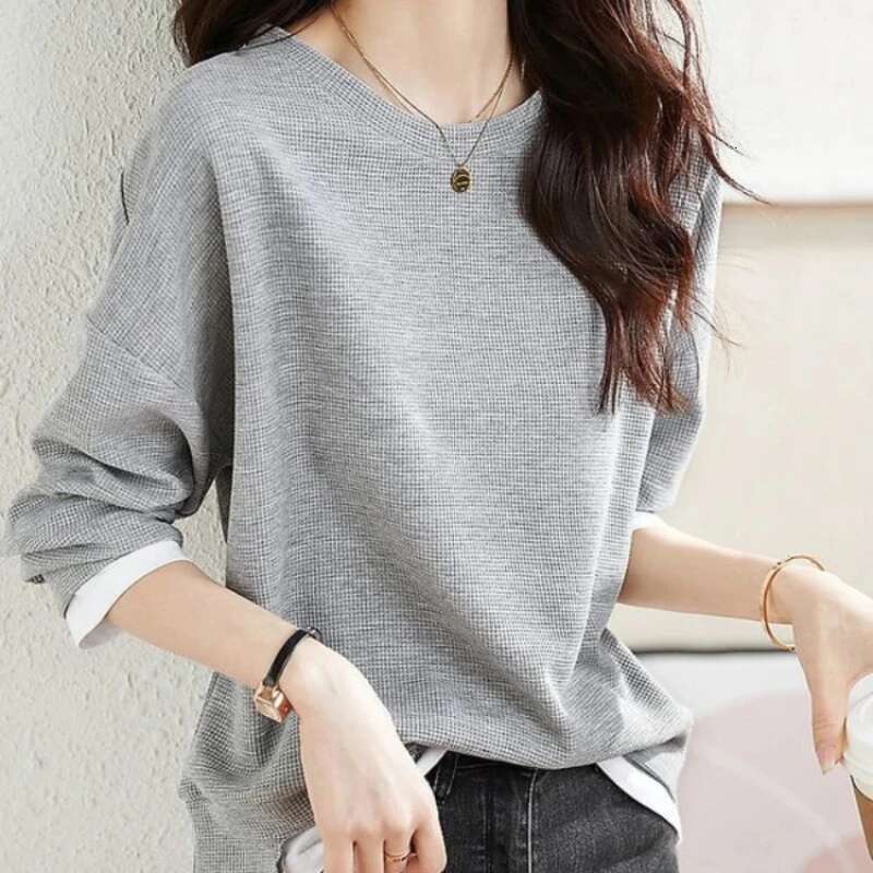 Loose Baggy Round Neck Pullover Long Sleeve Sweatshirt for Women Novelty Harajuku Fashion Woman Tops Essential Korean Aesthetic