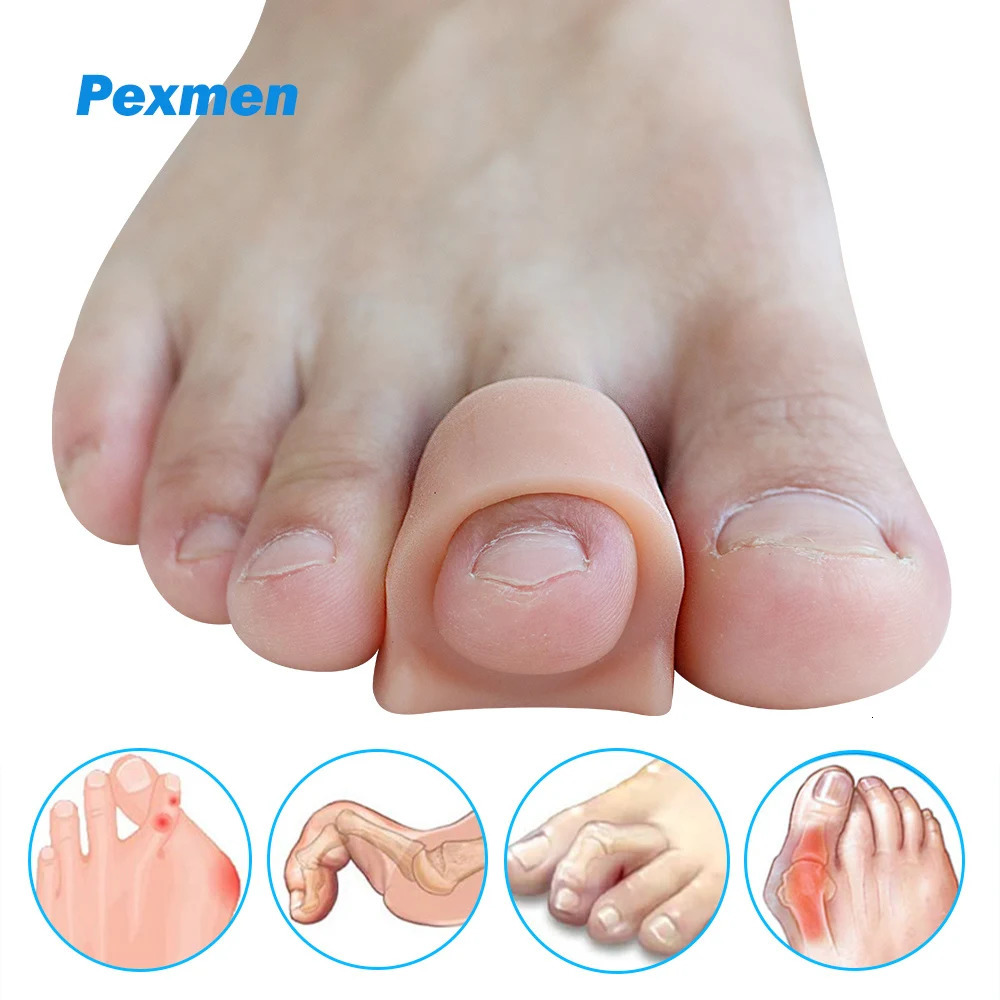 Pexmen 2/4/10Pcs Soft Gel Toe Separators Toe Spacers Bunion Corrector for Overlapping Hallux Valgus and Hammertoe Foot Care Tool 250613