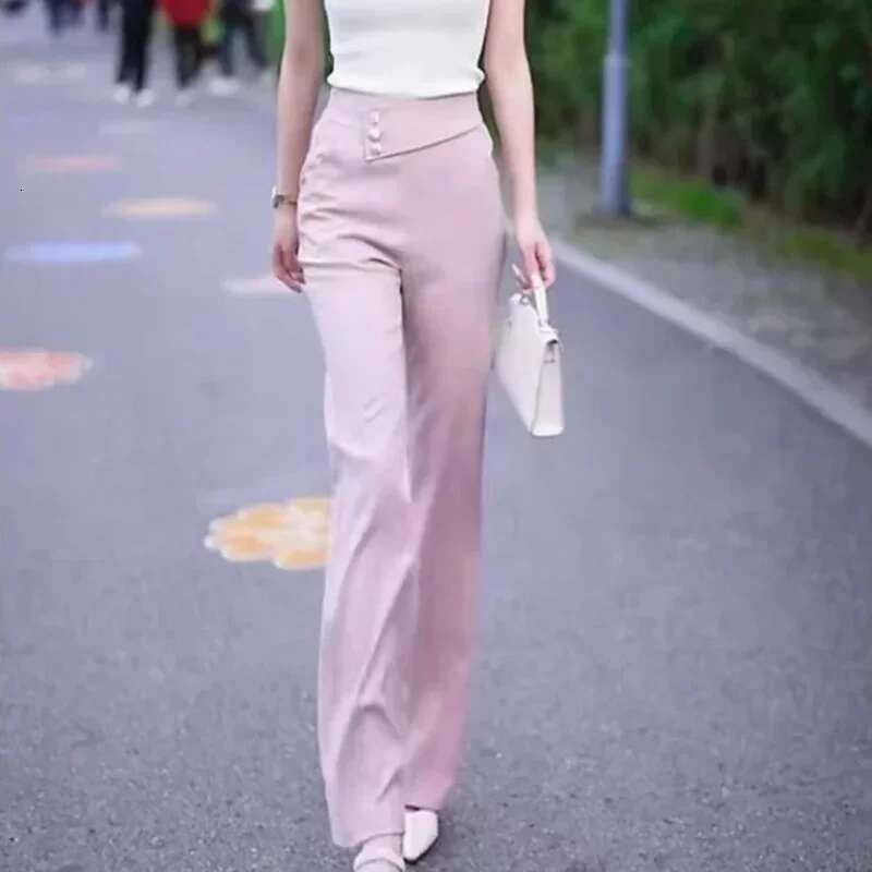 Solid Pants for Women Korean Fashion Slacks Long Trends 2025 Woman Trousers All Medium High Quality Clothing One Size Original G