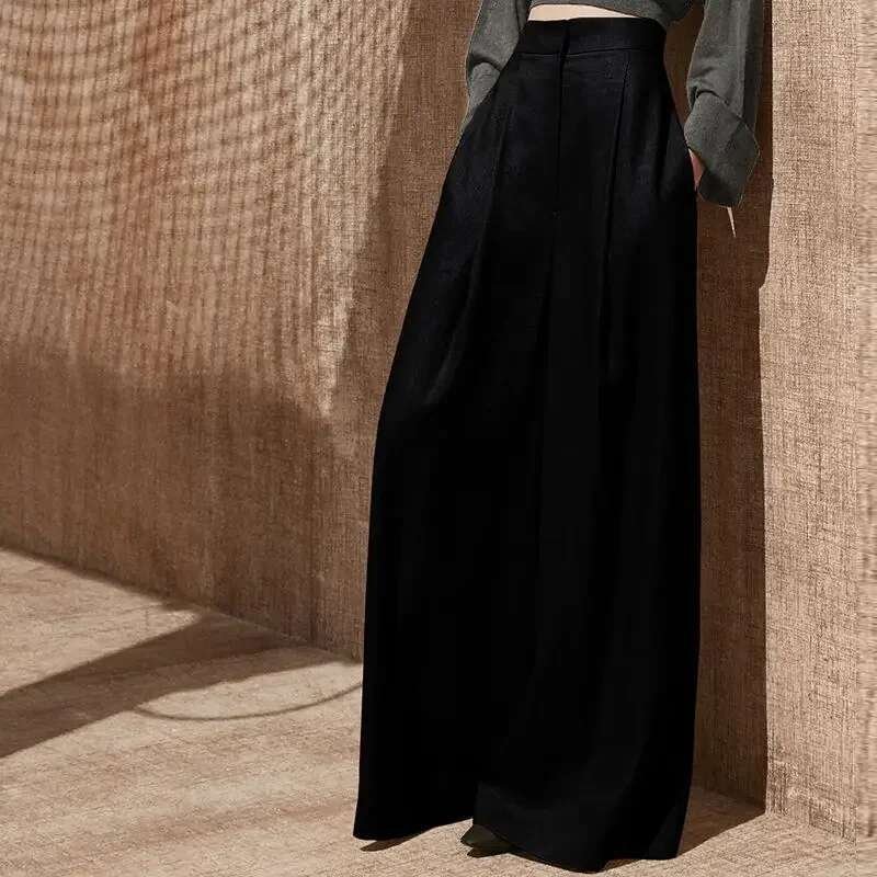 Woman Trousers Trends 2025 Wide Leg With Pockets Autumn Comfortable Stretch Casual One Size Classic Xxl Slacks G Pants for Women