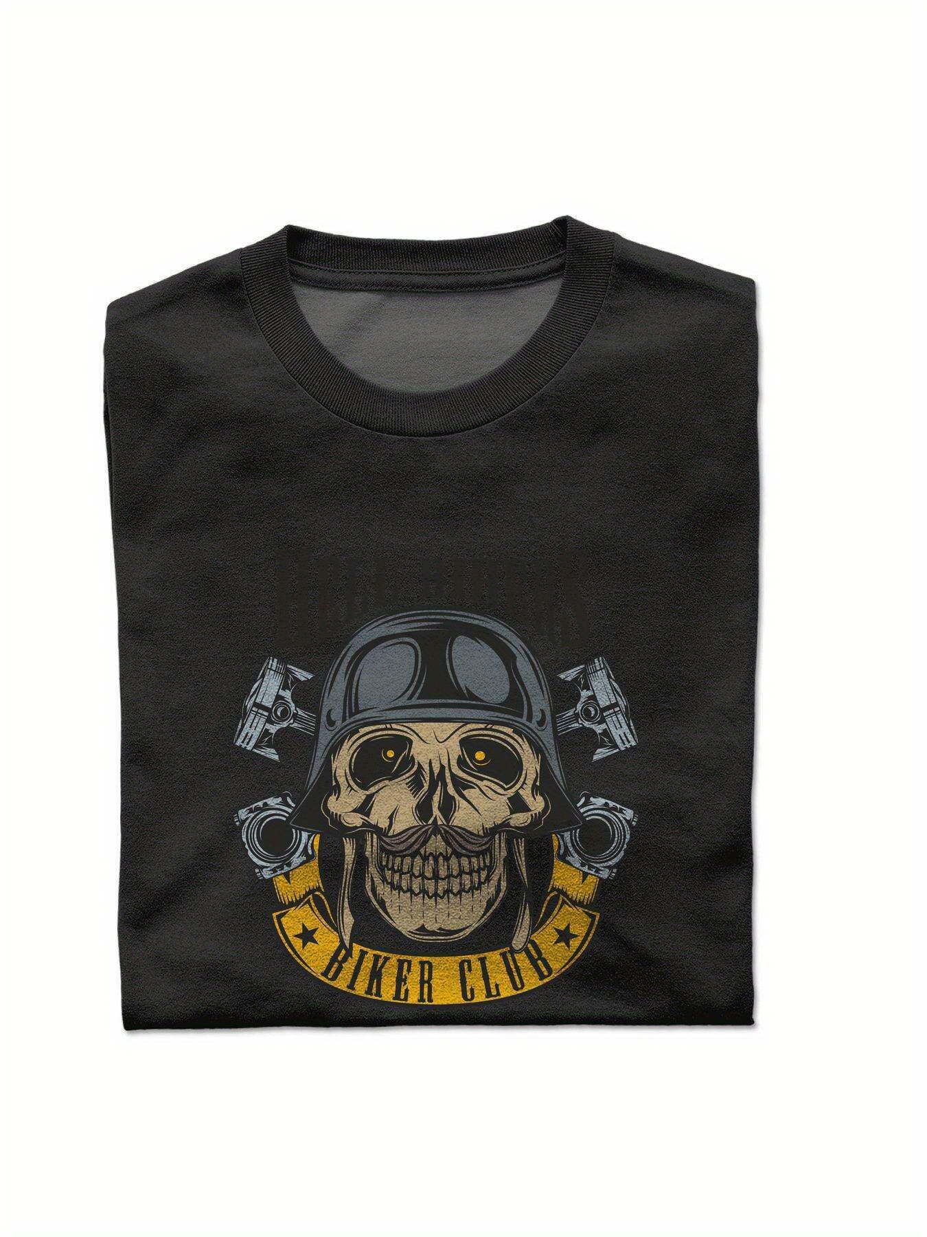 Dongdumaoyi Black Men Short Sleeve White Cotton T Shirts Graphics 180G S-3Xl Skull Adult Round Collar 68f5