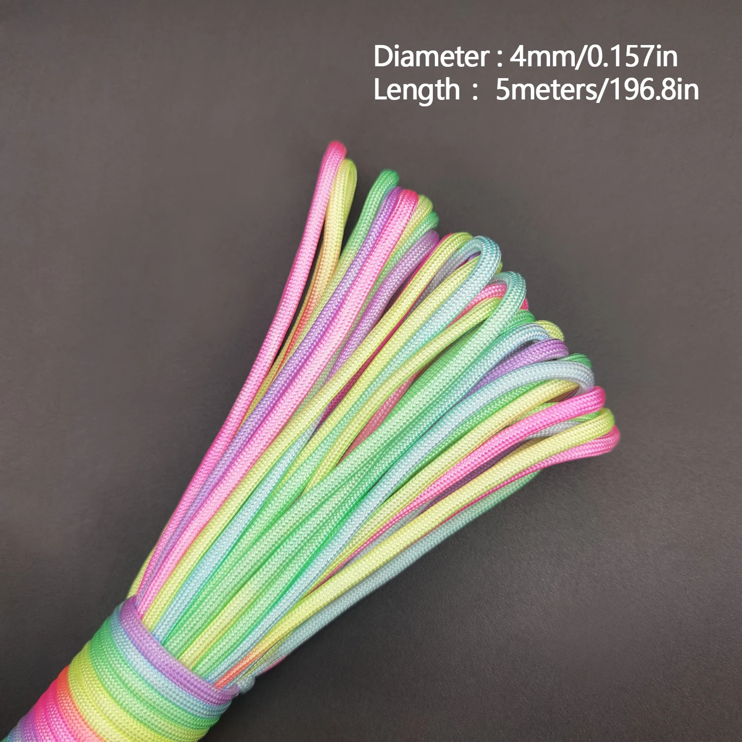 31 meters 2mm m 4mm diameter Rainbow rope 7 strands parachute Climbing camping survival gear bracelet 250611