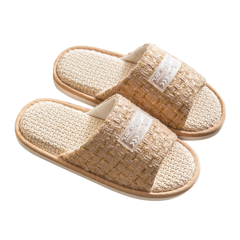 Summer linen women's slippers home indoor men's slippers designer sandals cotton linen soft women's sandals slippers
