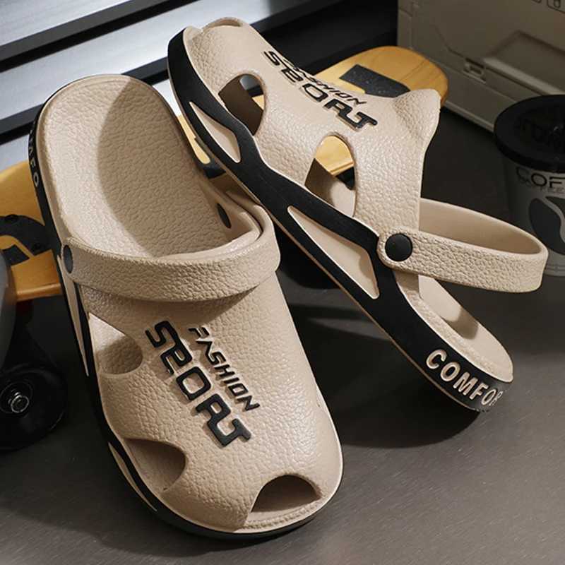 Smile Shoes For Men Outdoor Beach Sandals Cave Shoes Plus Size Comfortable Sandals EVA Non-slip Outsole Fashion Sports Slippers Z250617