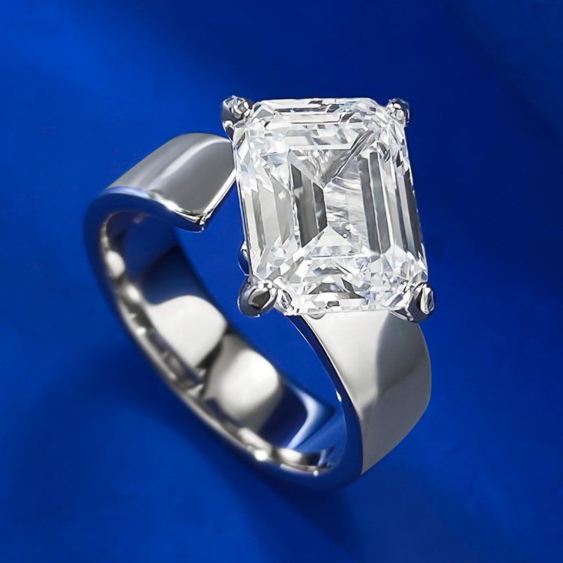 2025 Choucong Ins Top Sell Wedding Rings Elegant SParkling Luxury Jewelry 100% Real 925 Sterling Silver Emerald White Lab Moissanite Diamond Lady Open