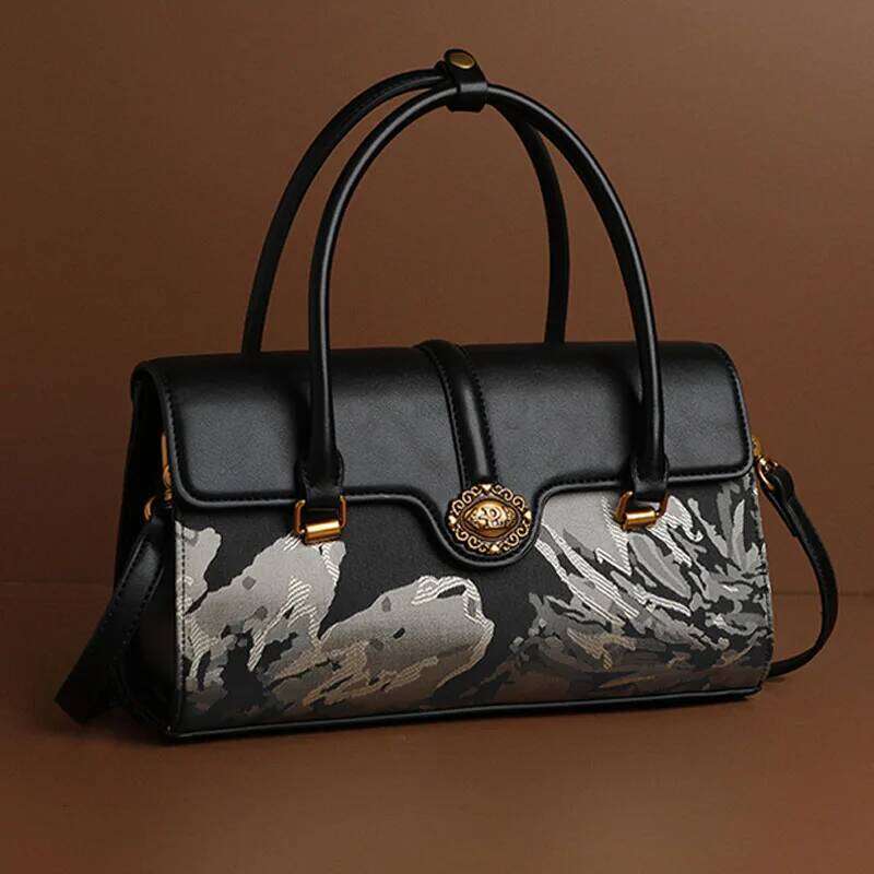 Real Leather 2024 New Style, Large Capacity Hand-Held Women's Bag, High-Quality Fashion Mommy Bag