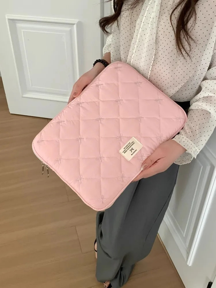 Cute bow Laptop Sleeve Bag 11 13 14 15.6 Inch For Air13 Pro15 16 Ipad10.5/10.9/11 Notebook Storage Pouch 250605