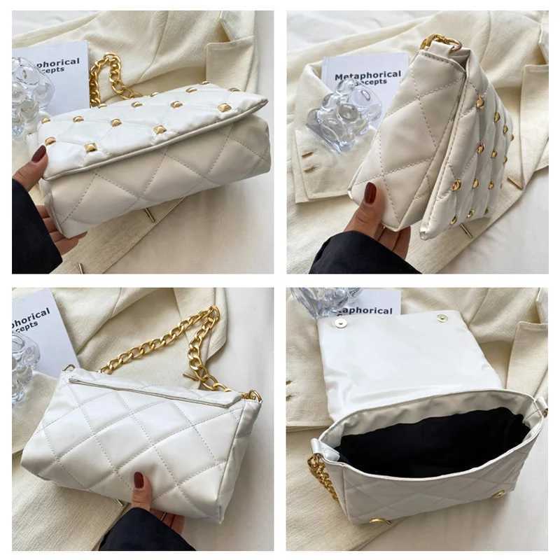 Trendy Chain Shoulder Bag FAshion Plaid PU Leather Underarm Bags For Women Flap Lady Handbags Designer Womens Bag Z250617