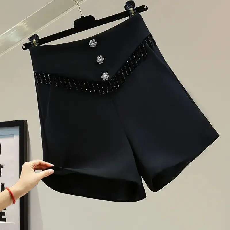 With Waist Pocket Black Woman Short Pants Loose Suit Baggy Shorts for Women High Harajuku Fashion Stretchy Low Price Kpop Hot XL