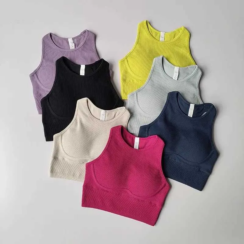 Impact Sports Bra Womens Seamless Strap Top High Support Push Up Back Fitness Clothing Fitness Yoga Exercise Underwear Yoga Tank TopXJ250331