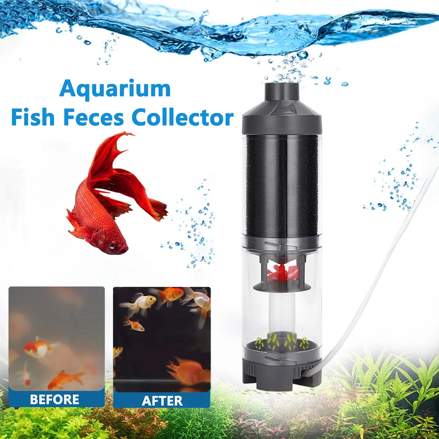 Aquarium Fish Feces Collector Fish Poop Separator Filter Fish Manure Suction Separator Fish Tanks Automatic Cleaning Filter 250613