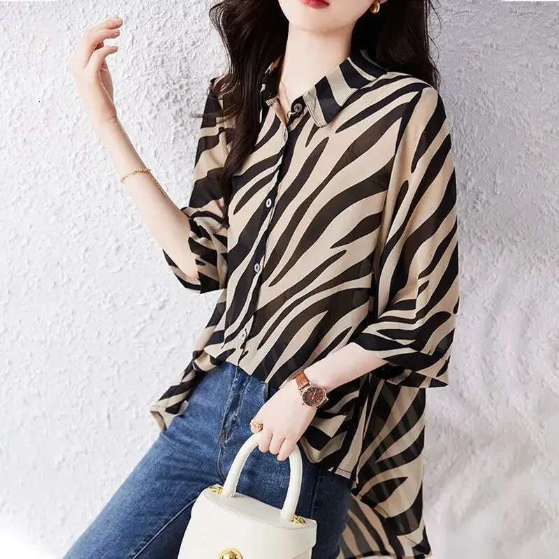 Shirts Blouses for Women Chiffon Full Long Sleeve Summer Woman Top Sale of 2025 Novelties Elegant Chic Novelty Basic M Tunic S