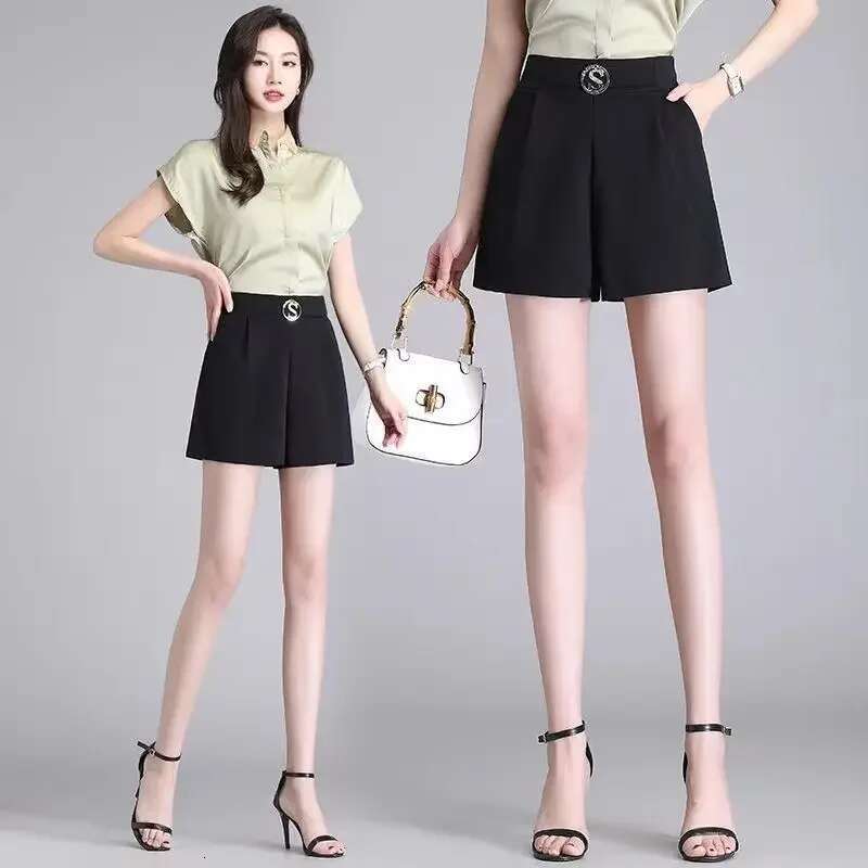 Elastic Waist Shorts For Women Pocket Short Pants Woman Womens Summer Cheap Korean Style Flowy Designer Elasticty Design Luxury