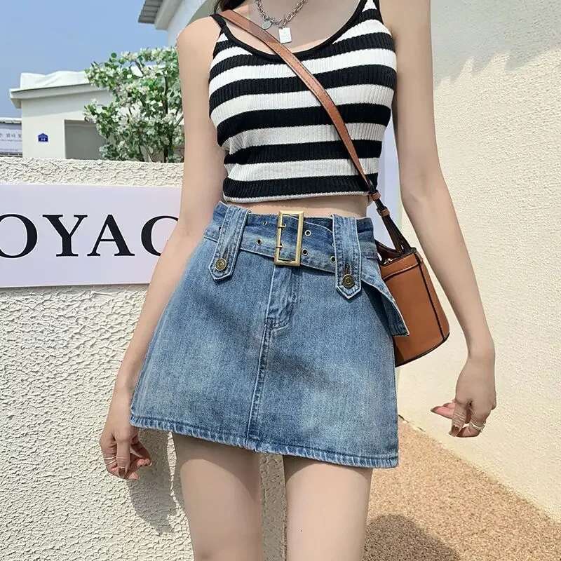 Short Gyaru Woman Denim Skirt Y2k Vintage Clothing Trend 2025 Cheap New In Korean Fashion Style Harajuku Jeans Skirts for Women
