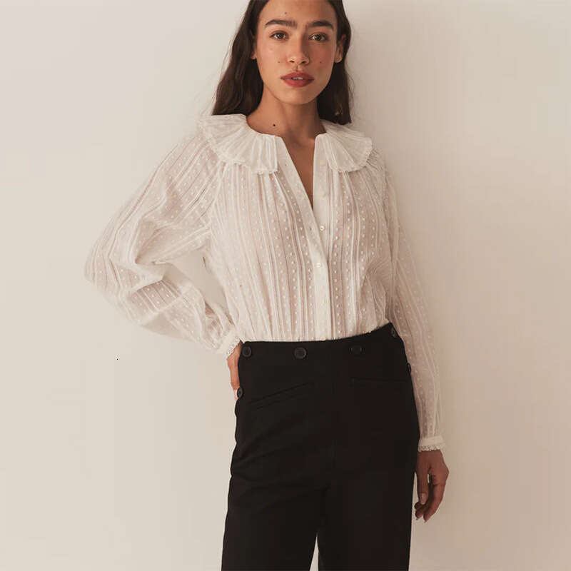 Dresses for Woman Elegant Robe Black Dress Summer Dress 899 Spring Summer New 2025 White Turn-down Doll Collar Pure Cotton Loose Shirt French Elegant 