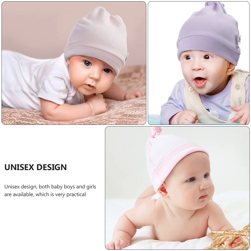 3pcs Baby Cotton Hat born Hats Kids Winter Infant Pure Cotton Caps Boy Girl Turban Baby Shower GiftBreathable Elastic Fits 250617
