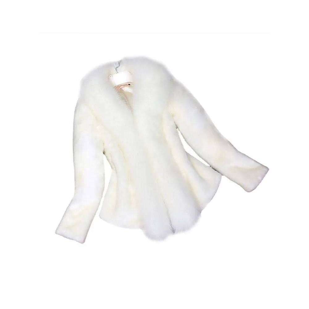 Solid Faux Coats Women Loose Single Breasted Imitation Fox Fur Fashion Female Over Coat 2024 Autumn Winter Thick Warm Jacket