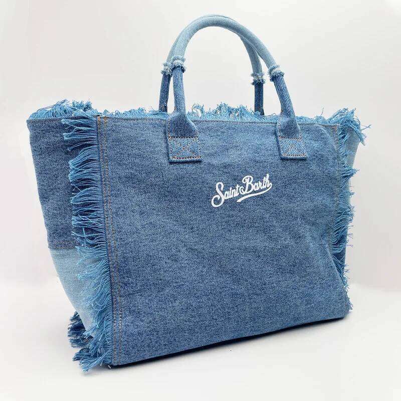 New Fashion Women's Tote Trend Brand Denim Embroidery Shoulder High-end Elegant Crossbody Bag Designer Handbag