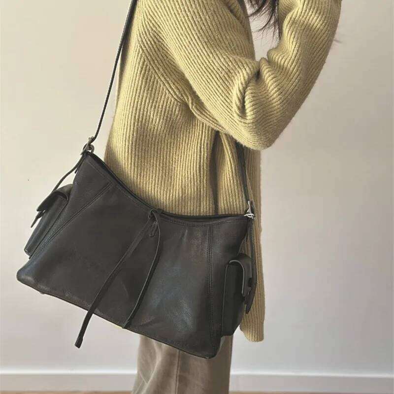 Johnature Casual Tote Bag 2025 New Genuine Leather Soft Cowhide Large Capacity Simple Commuting Women's Shoulder Bags