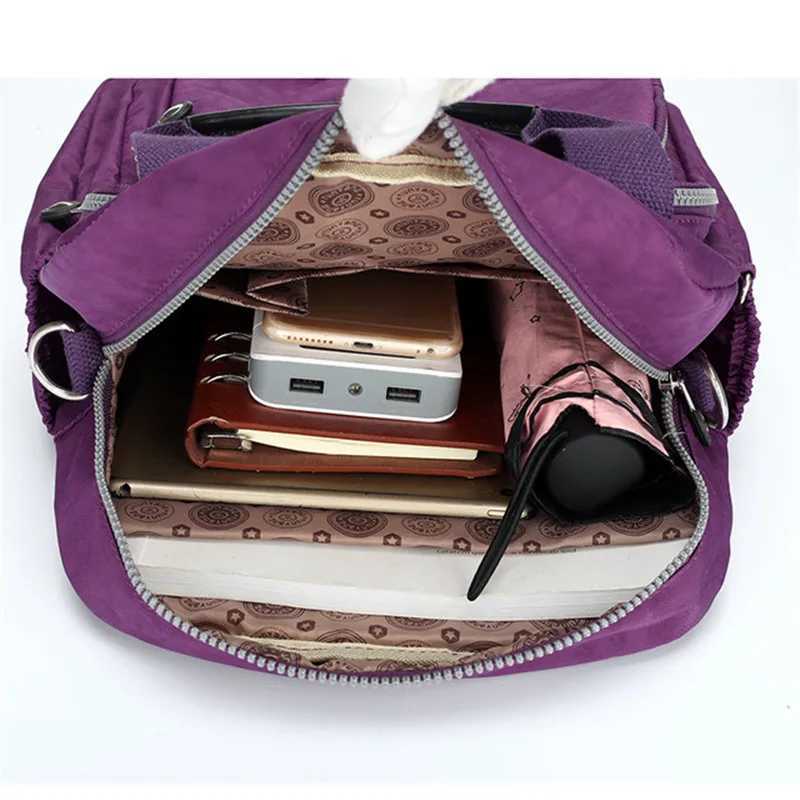 FAshion Women Waterproof Nylon Backpack Korean Style Shoulder School Bag Leisure Rucksack For s Travel Backpacks Z250617