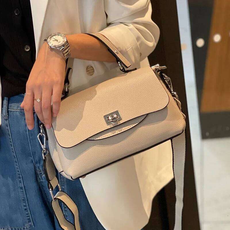 Women Genuine Lady Crossbody Shoulder Bag 2024 Fashion Advanced Sense Handbag Female Real Leather Messenger