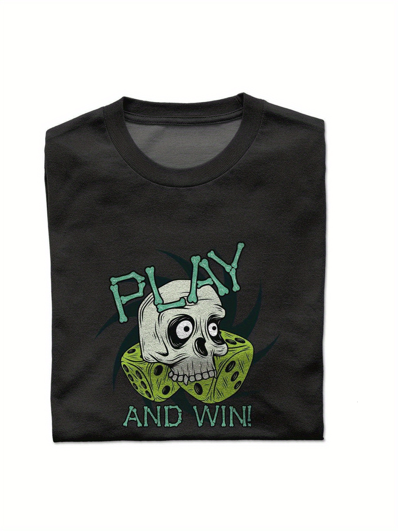 Dongdumaoyi Short Sleeve T Shirts Men Skull White S-3Xl Black Text Round Collar Cotton 180G Adult 09fc