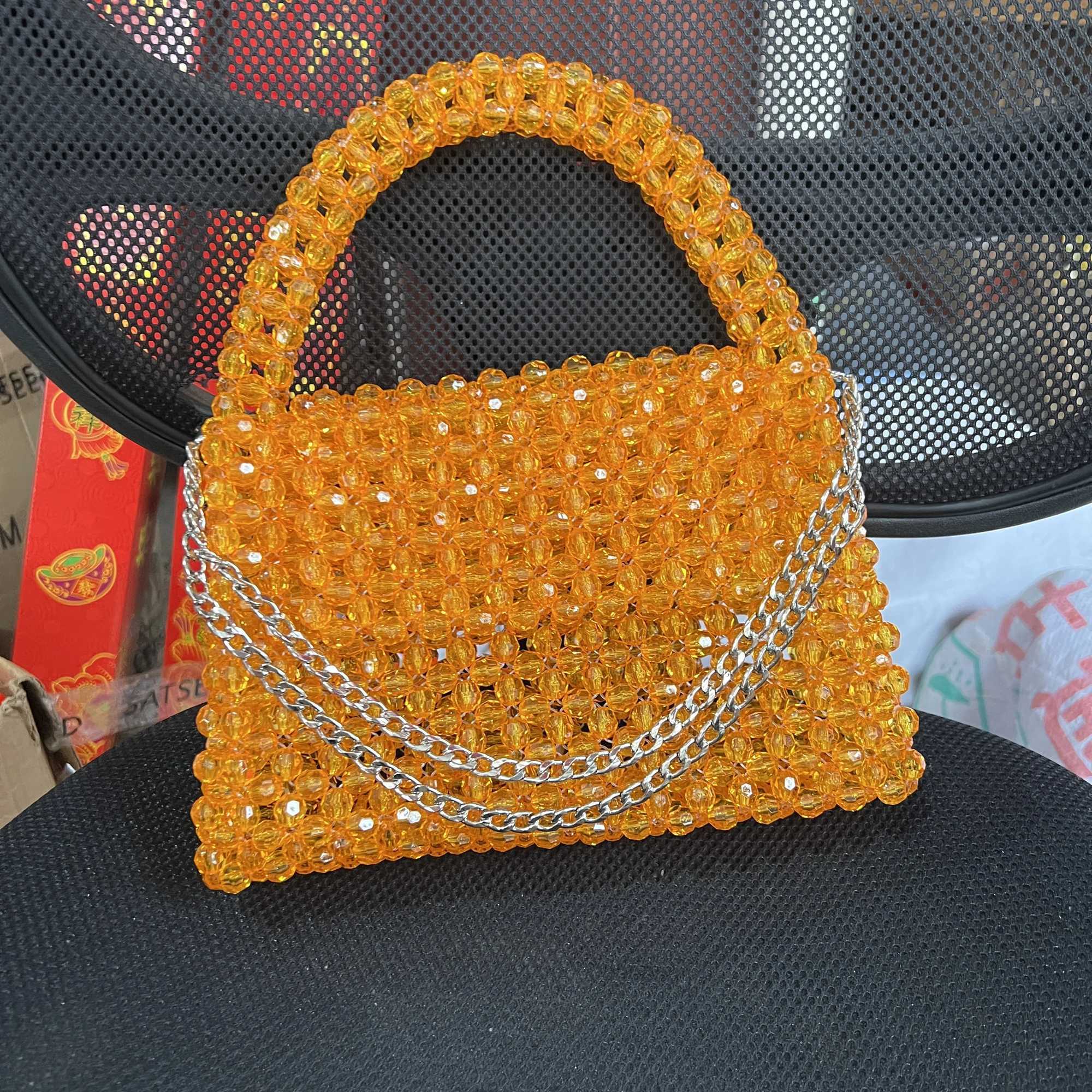 Solid Color Beaded Bag Portable Designer Handbags Purses Messenger Top-Handle Ladies Gift Exquisite Women Fashion DROPSHIPPING Z250617