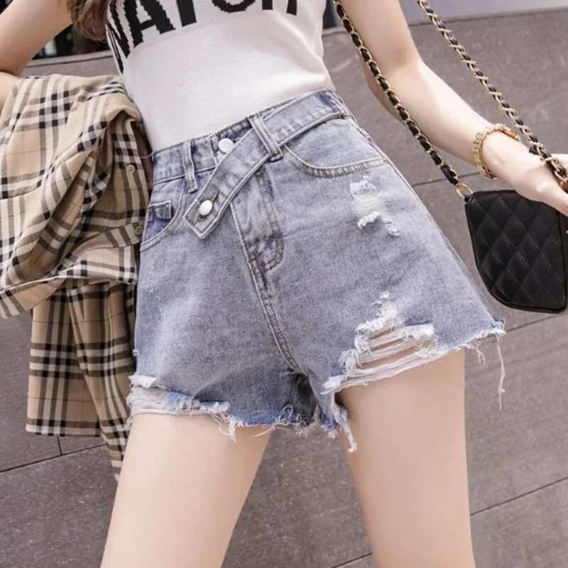 2025 Flowy Loose Denim Shorts for Women High Waist Short Jean Pants Woman Y2k Harajuku 2000s Clothes To Wear XL Fashion Clothing