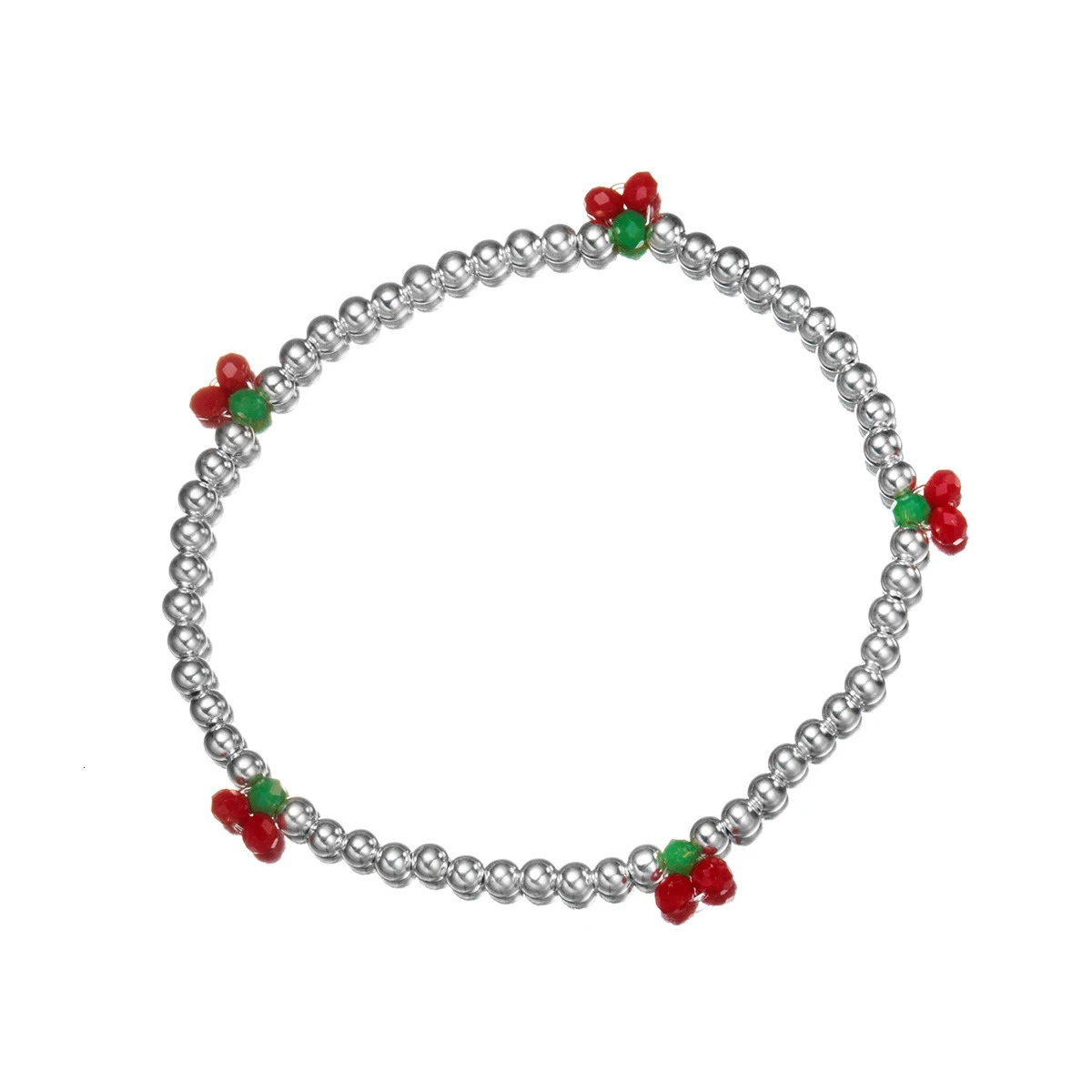 Modian Real 925 Sterling Silver Basic Cherry Round Beads Adjustable Bracelet for Women Charm Bracelet Fine Jewelry Birthday Gift 250611