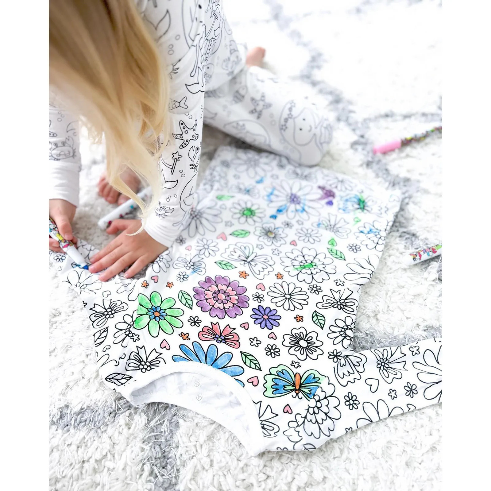 Kid DIY Hand Painted Homewear Set Colouring Pajama Sets For Boy And Girl Can Play With And Wear Girl Outfits Size 14 250617