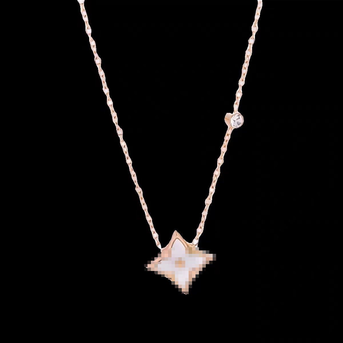 Fashionable High-End Pendant Necklace for Women, Square Gold Light , Elegant and Non-Fading