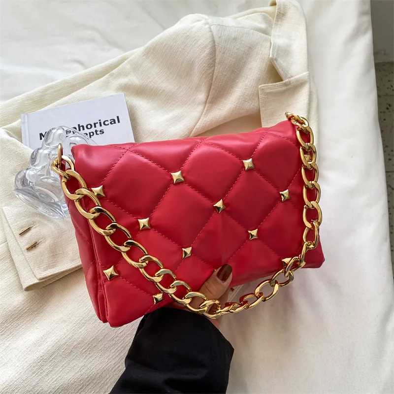 Trendy Chain Shoulder Bag FAshion Plaid PU Leather Underarm Bags For Women Flap Lady Handbags Designer Womens Bag Z250617