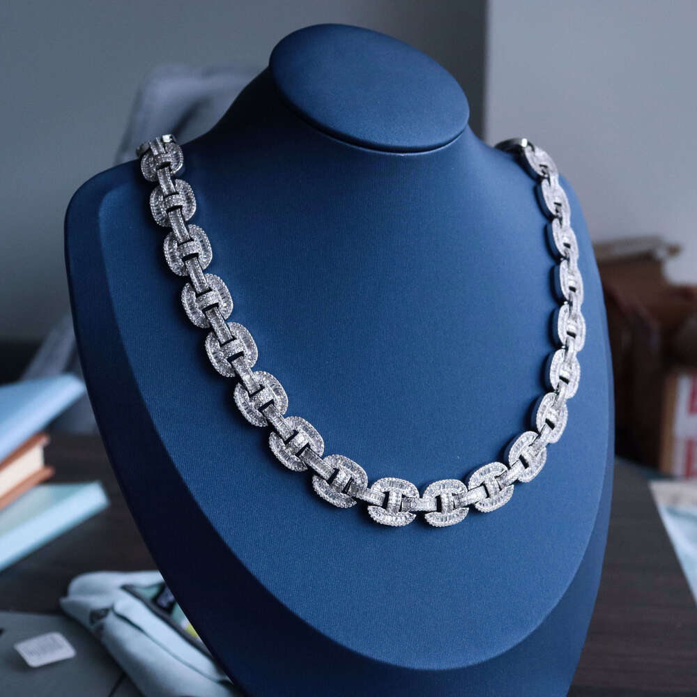 Hip Hop Luxury Vvs Moissanite Diamond Cuban Link Chain Men 14Mm 26Mm 28Mm 925 Silver Plated Iced Out Cuban Chain