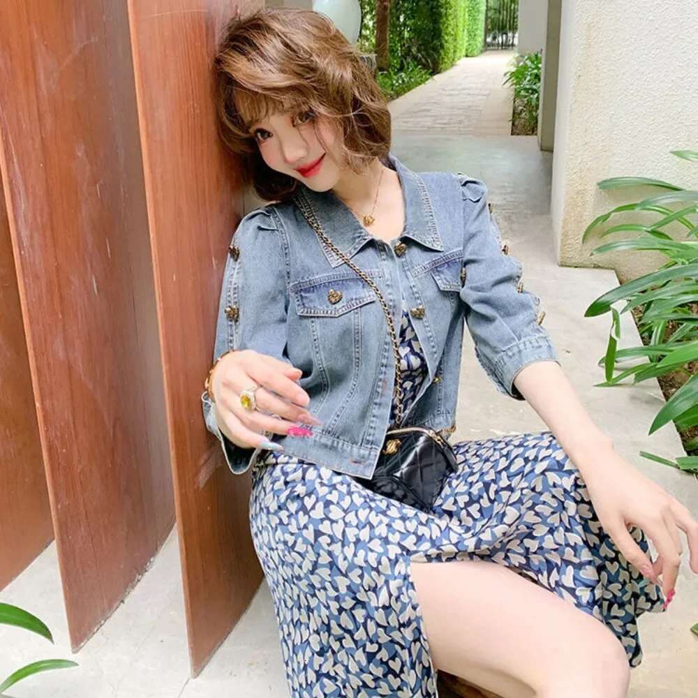 Plain Denim Jacket for Women Slim Korean Long Sleeve Youthful Clothes in Promotion Luxury on Sale Original New Cowboy Coat Woman