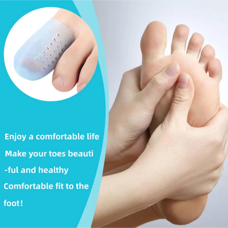 2pieces=1pair Finger Foot Care Toe Tube Protector Silicone Gel Bunion Corrector Separator Stretchers Corns Blisters Pain Relief 250613