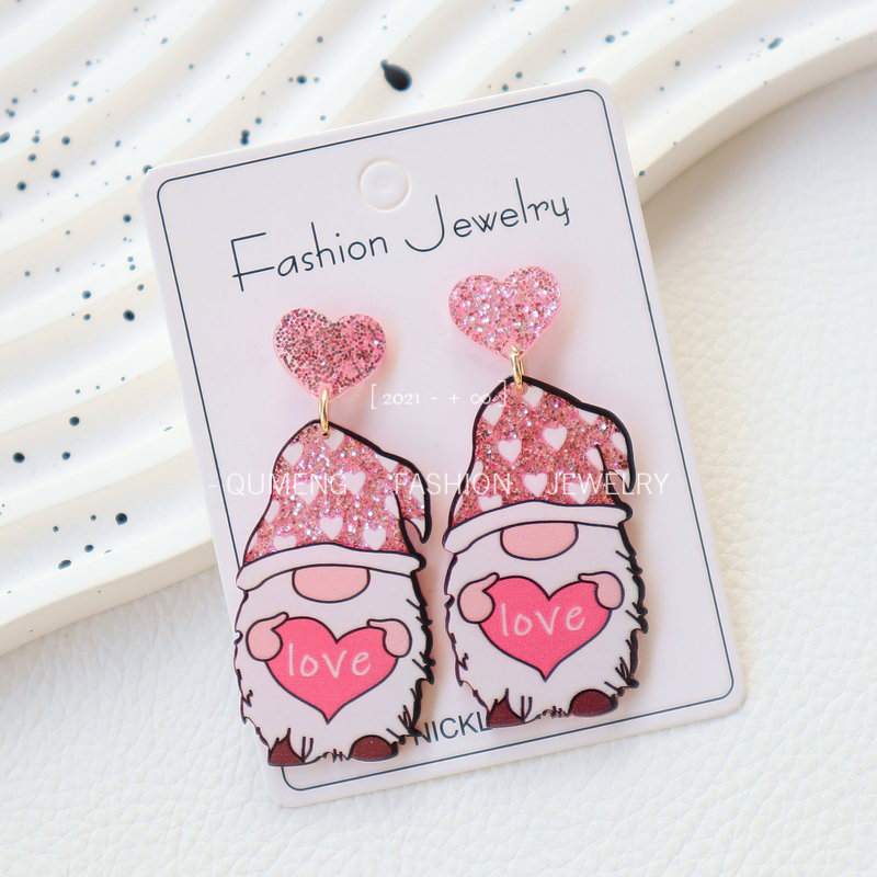 Women's Earrings 3PCS/LOT heart Acrylic Illusory Color Geometric Long Drop Earrings for Womens Trendy Jewelry