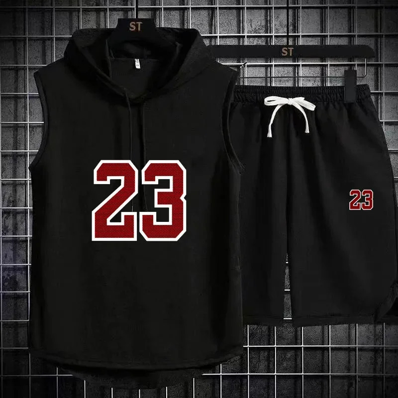 Summer Mens Two Piece Set Casual T-Shirt and Shorts Set Men Women Sports Suit Fashion Short Sleeve Tracksuit Hooded T-shirt 250617