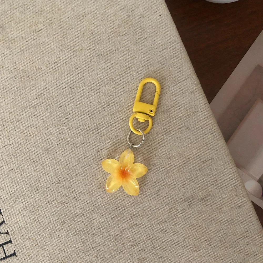 Sweet Colorful Jelly Flower Key Chain Color DIY Flower Cute Keychains Pendant Student Girls Resin Bag Pendant Keyring Jewelry 250616