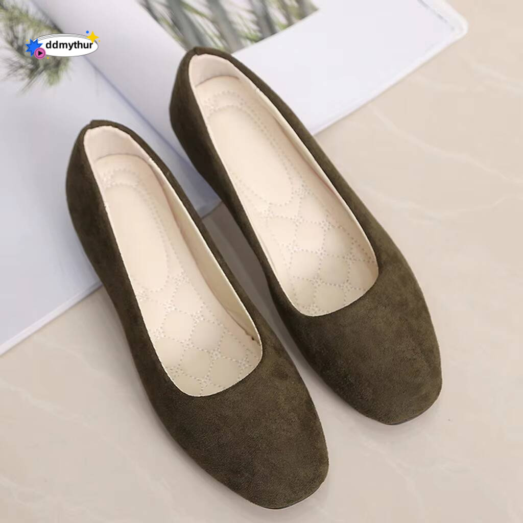New Fashion Loafers Solid Big Size Slip On Flat Comfort Casual Single Round Head Shallow Mouth Shoes ddmythur