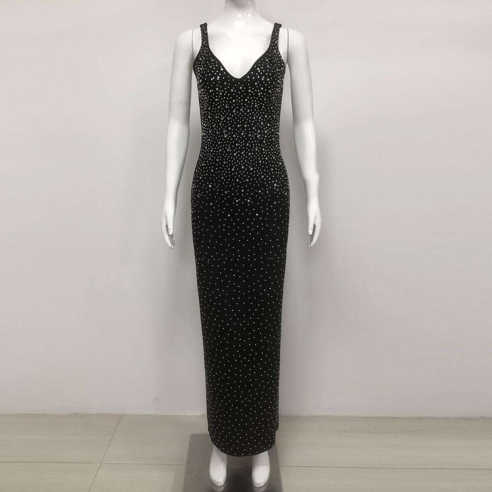 New Fashion Women's Rhinestone Sexy Strapless Sleeveless Long Dress