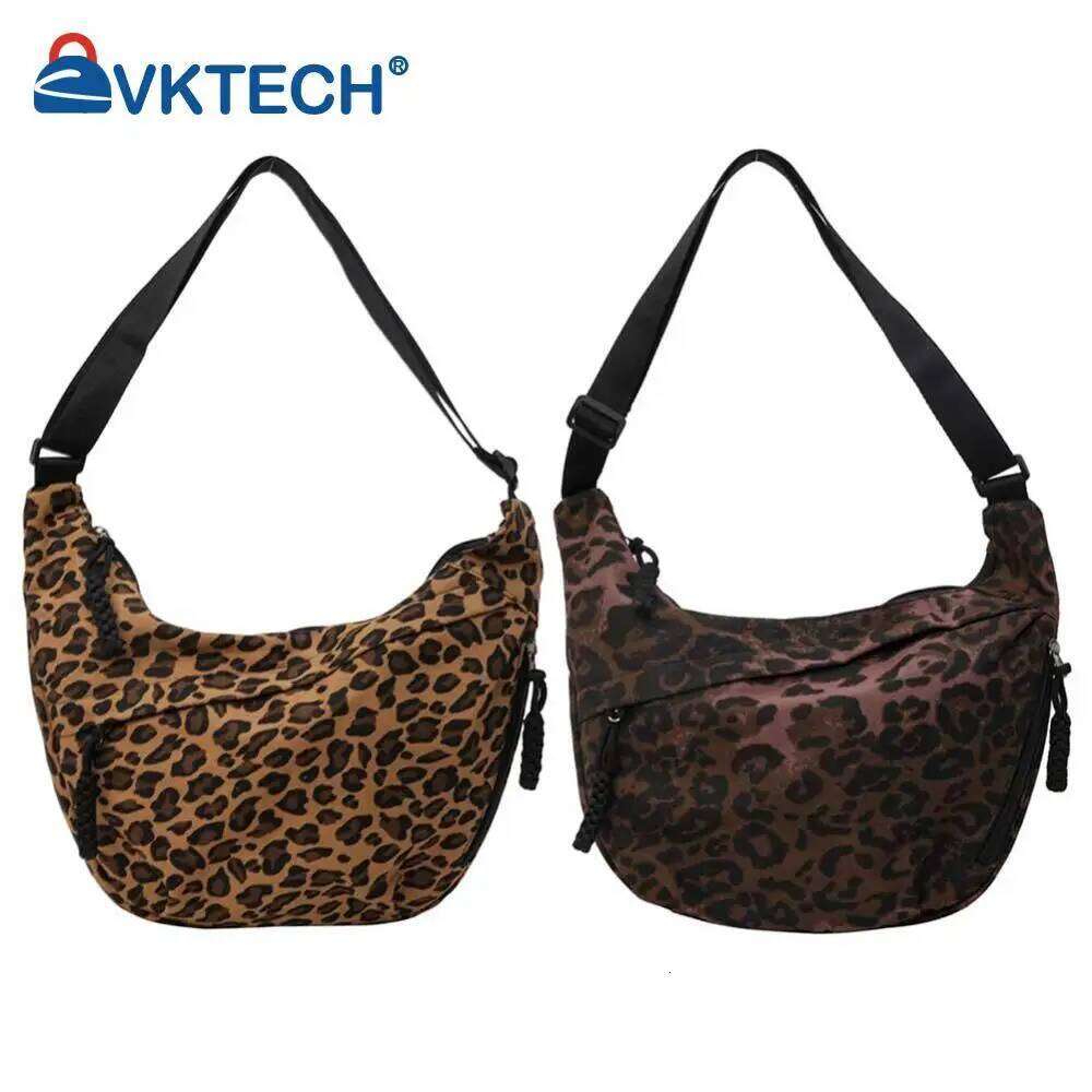 Women Fashion Shoulder Large Capacity Leopard Print Crescent Crossbody Adjustable Strap Half Moon Outdoor Travel Bag bag