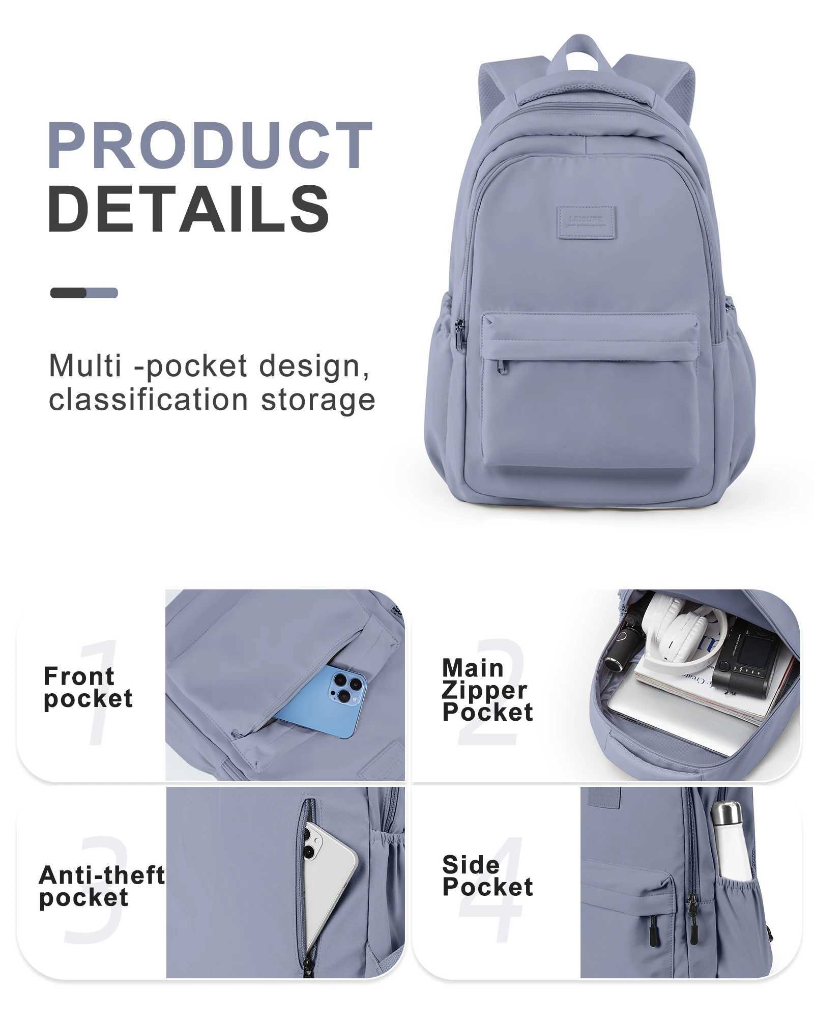 School Bag Lightweight Casual Daypack College Laptop Backpack for Men Women Water Resistant Travel Rucksack for Sports High Z250617