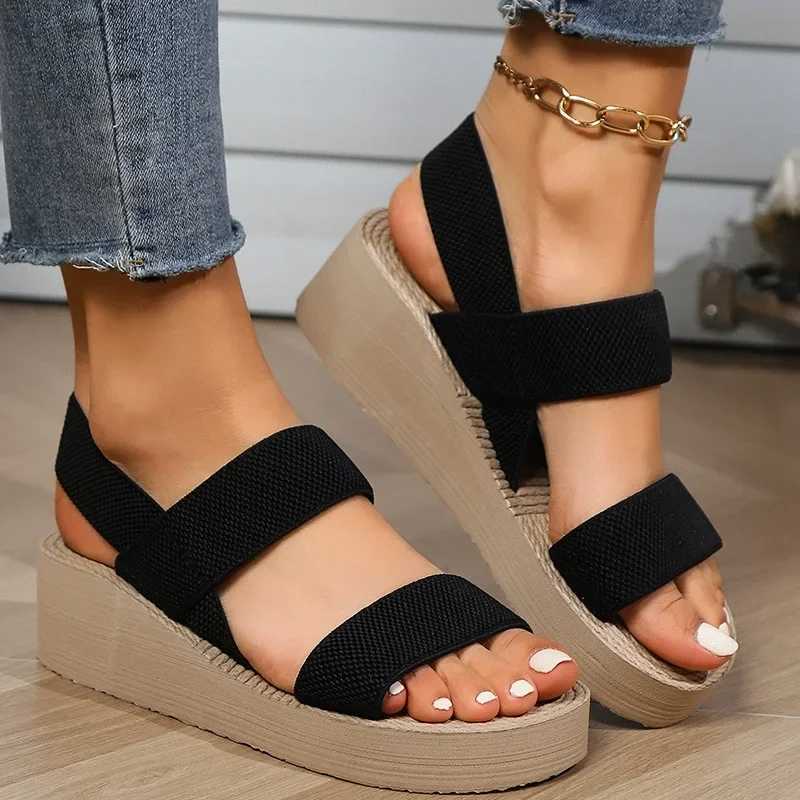 Summer Womens Sandals Wedge Sandals Platform Casual Sandals Ankle Strap Slingback Sandal Solid Color Lightweight Women Shoes Z250617