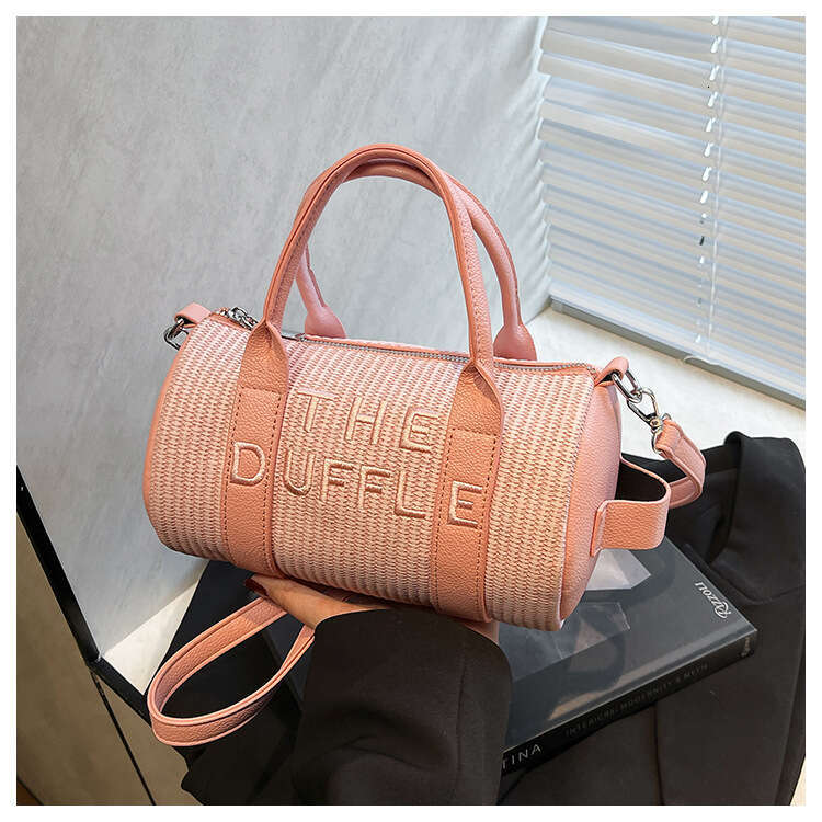 Crossbody Women's Large Capacity Summer Letter Handbag Straw Woven Backpack Trendy Shoulder Tote Bag