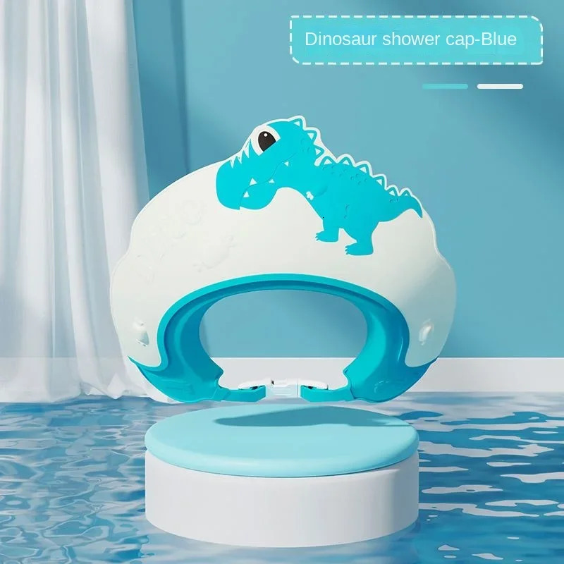 Baby Soft Rubber Waterproof Shampoo Cap Children Shampoo Artifact Baby Shampoo Cap Adjustable Ear Protectors Dinosaur Pattern 250617