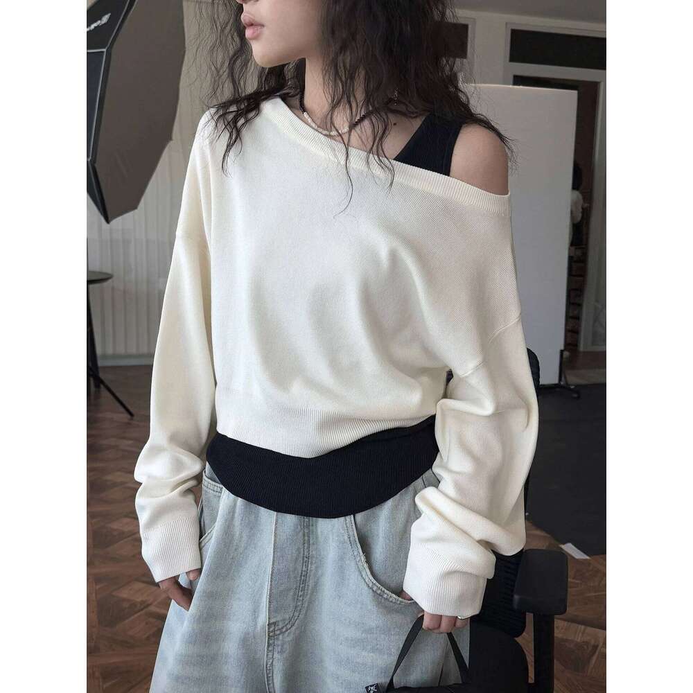 Spring and summer women's casual solid color vest+sweater set