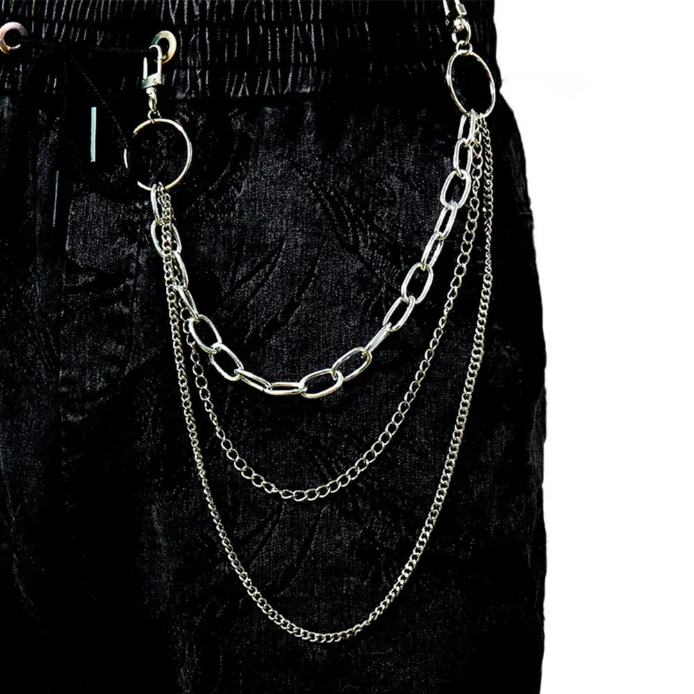 Vintage Long Metal Rock Trousers Hipster Pant Jean Keychain Ring Clip Tassel Keychains Women Accessory 250616