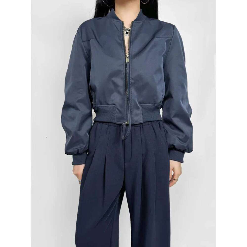Women Crop Bomber Jacket With Ruched Detail 5 Colours