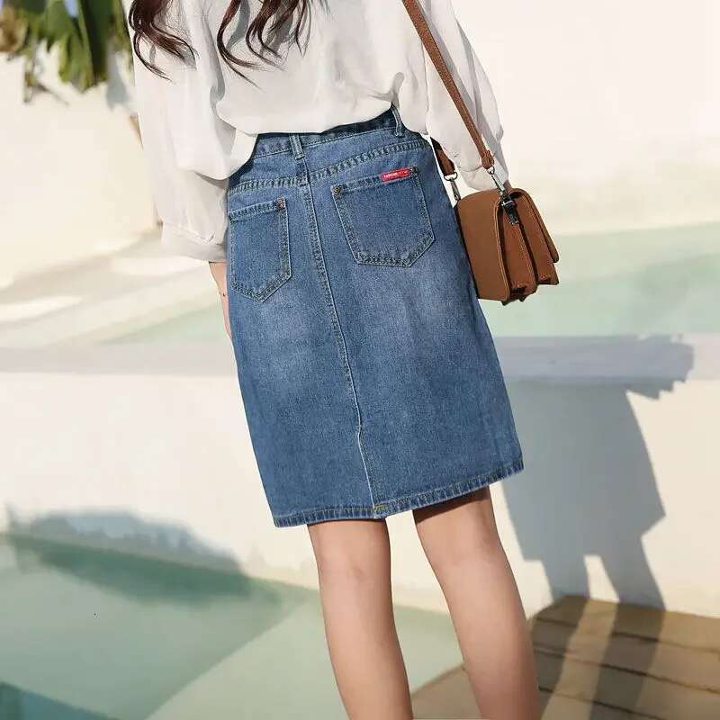 Wrap Jeans Skirts for Women Midi Tight Y2k Vintage Cheap Casual Streetwear Clothing Sales Harajuku Trend 2025 Woman Denim Skirt